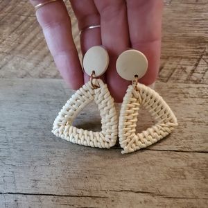 Triangle woven wicker earrings!
